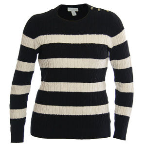 Multi Color Striped Button Detail Sweater NEW w/ Tags Charter Club Plus Sizes